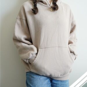 Casual Beige Women's Hoodie Sweater